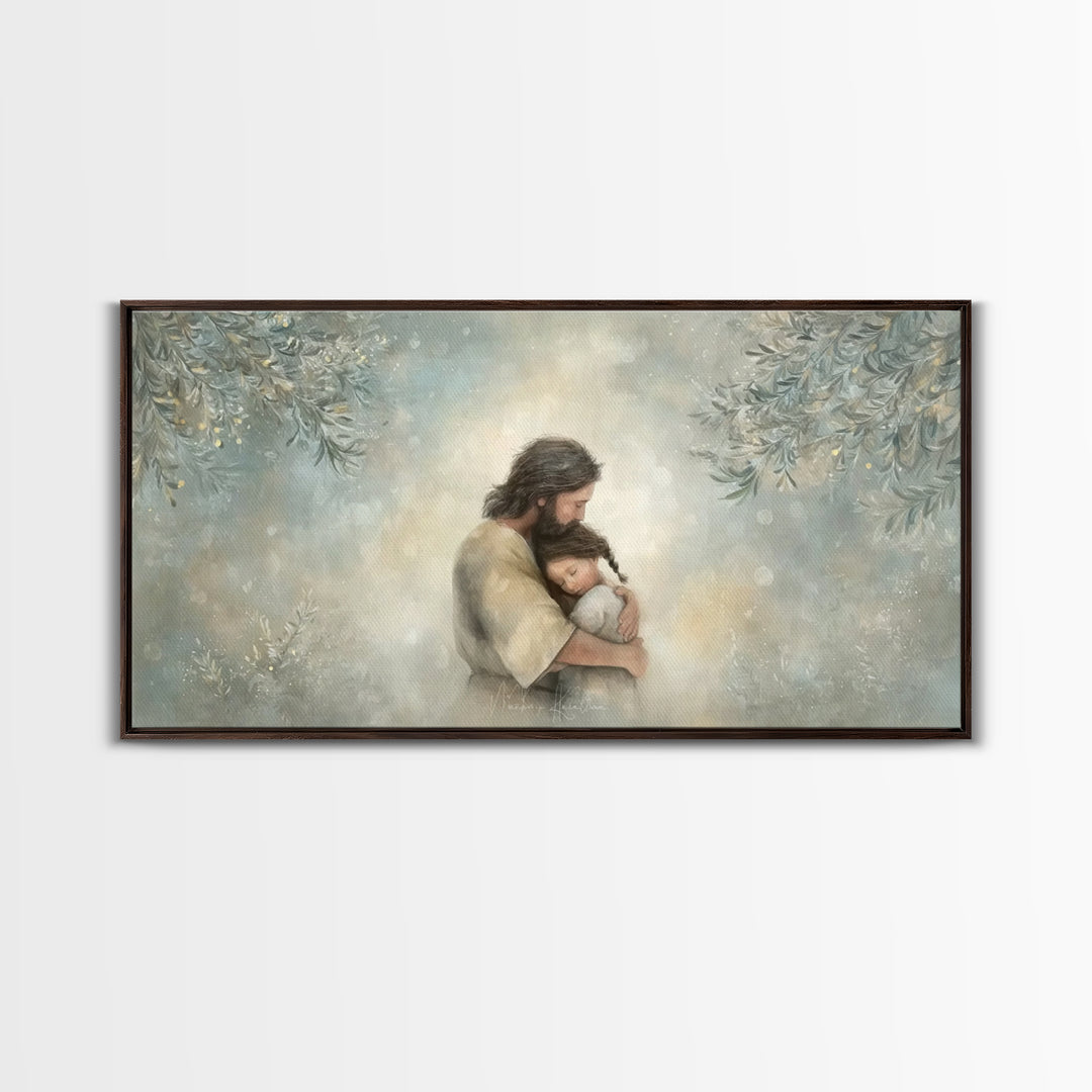 Olive Garden Peace | Framed Canvas Print | Christian Art Print | Jesus Painting Canvas | Christian Christmas Decor | Large Christian Art