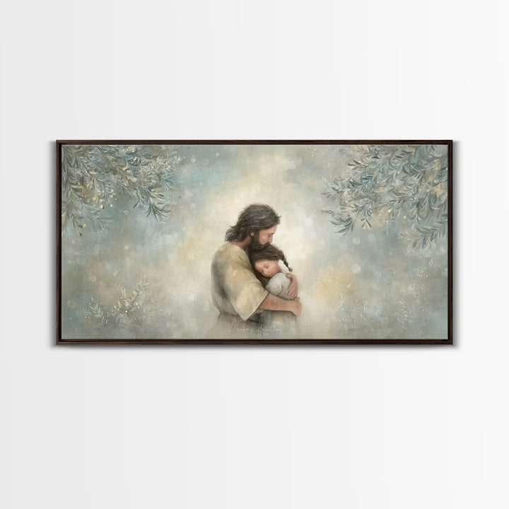 Olive Garden Peace | Framed Canvas Print | Christian Art Print | Jesus Painting Canvas | Christian Christmas Decor | Large Christian Art