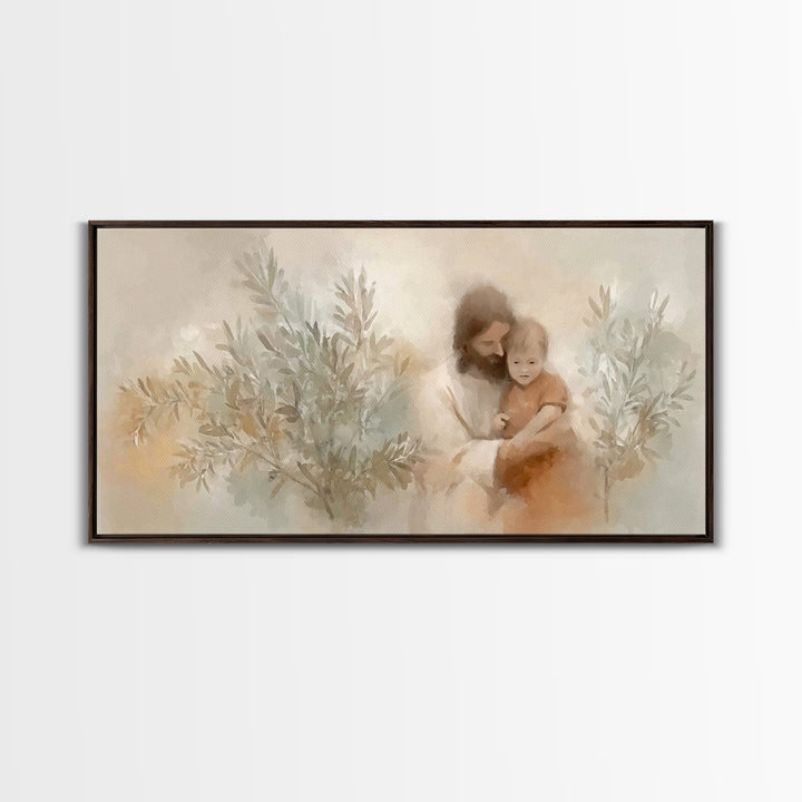 Child Of Light – Framed Canvas Print – Christian Wall Art – Jesus Christmas Art – Christian Art Work – Subtle Christian Paintings
