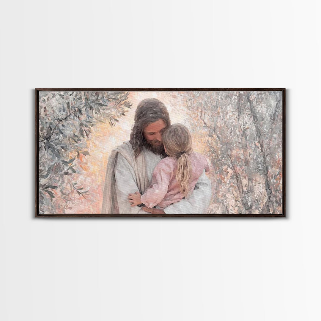 Garden Of Light – Framed Canvas Print – Jesus Painting – Christian Art Canvas – Christian Wall Art – Subtle Christian Art
