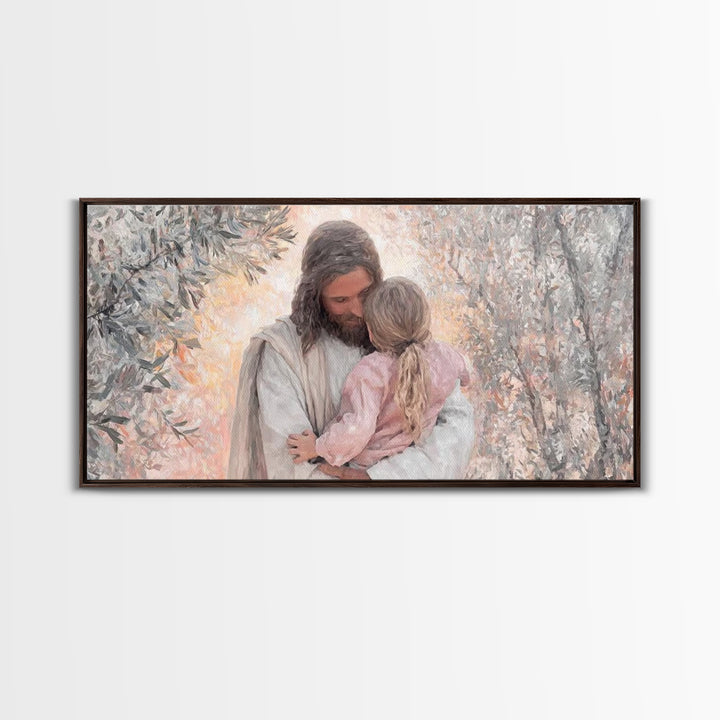 Garden Of Light – Framed Canvas Print – Jesus Painting – Christian Art Canvas – Christian Wall Art – Subtle Christian Art
