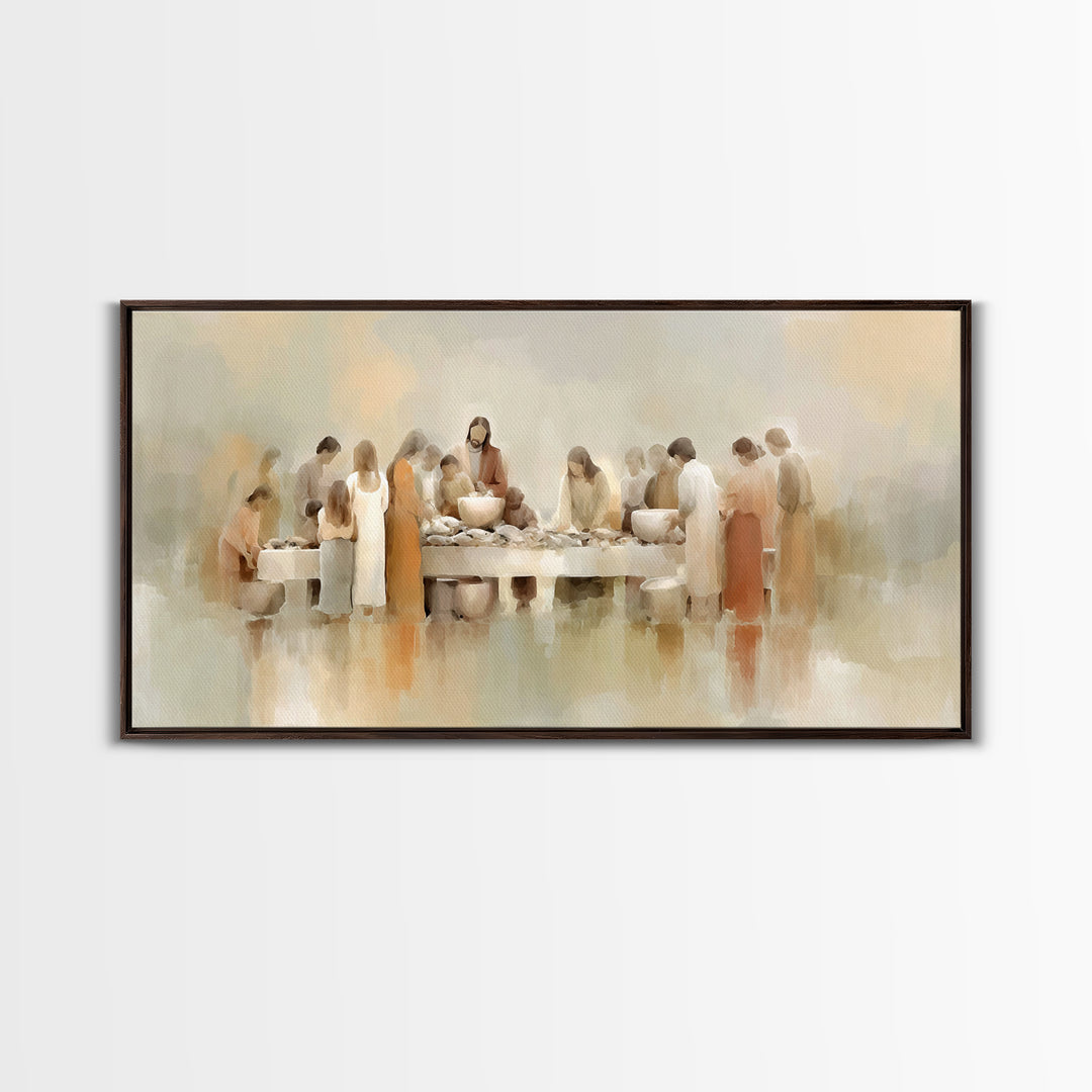 Table Of Mercy, Framed Canvas Print, Christian Art Print, Modern Christian Art, Jesus Painting Canvas, Christian Wall Art