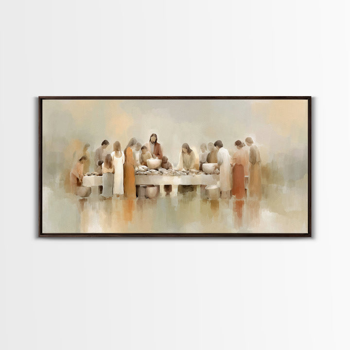 Table Of Mercy, Framed Canvas Print, Christian Art Print, Modern Christian Art, Jesus Painting Canvas, Christian Wall Art
