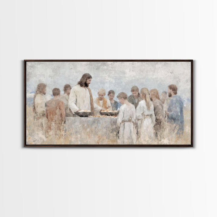 Loaves Of Hope | Framed Canvas Print | Christian Art Canvas | Jesus Wall Art | Christian Painting | Christian Art Gift