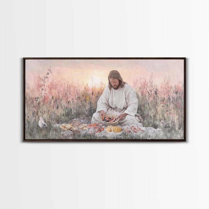 Field Of Blessings, Framed Canvas Print, Christian Art Prints, Jesus Art Print, Christian Gift Ideas, Vintage Christian Art