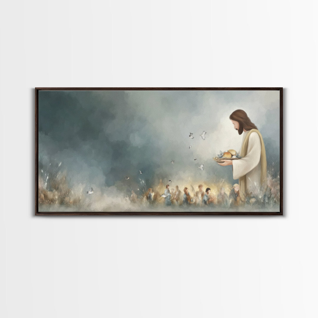 Heavenly Abundance | Framed Canvas Print | Christian Wall Art | Jesus Canvas Art | Modern Christian Painting | Christian Christmas Decor