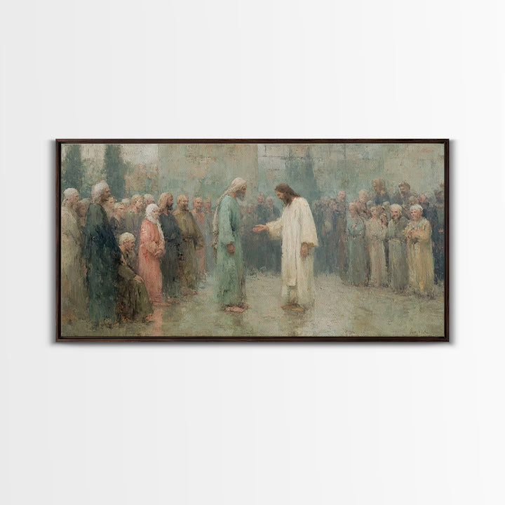 Divine Invitation – Framed Canvas Print – Christian Art Canvas – Jesus Painting – Christian Wall Art – Christian Christmas