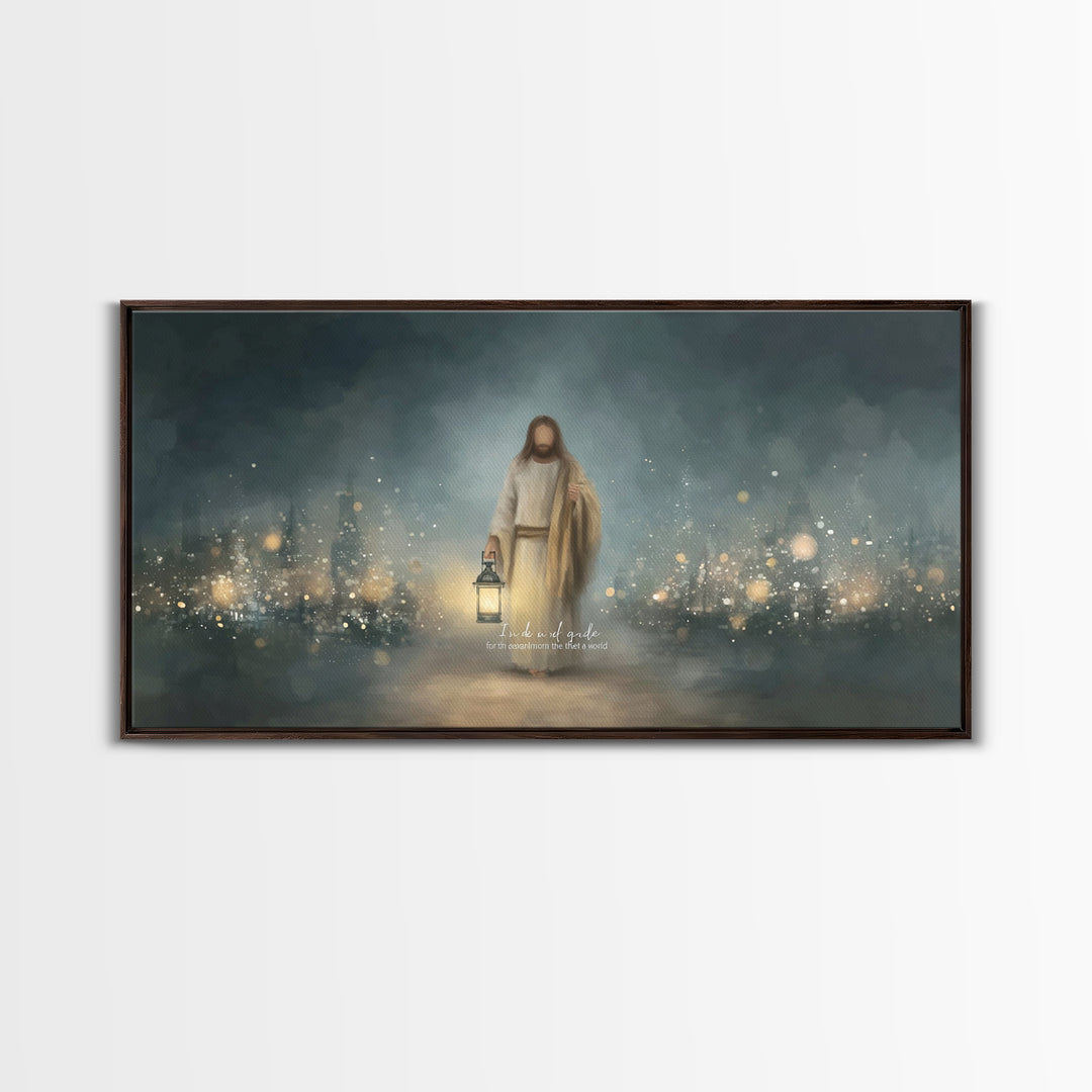 Light of Hope – Framed Canvas Print – Christian Wall Art – Christian Art Canvas – Jesus Painting – Christmas Art