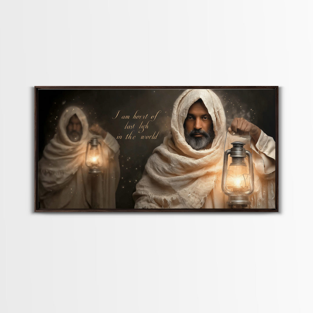 Guiding Lantern – Framed Canvas Print – Christian Wall Art – Christian Art Canvas – Jesus Painting – Christmas Art