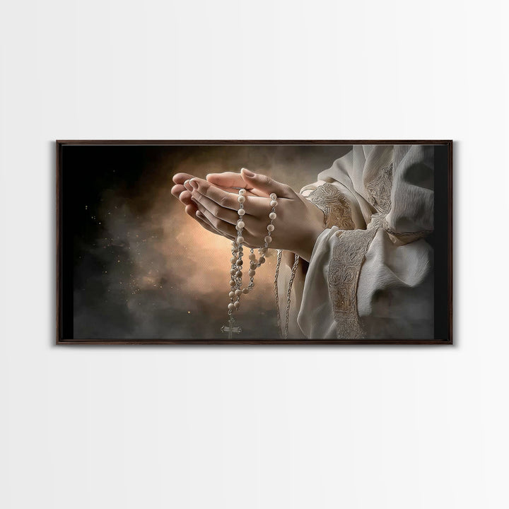 Blessed Devotion, Framed Canvas Print, Christian Wall Art, Christian Art Canvas, Christian Decor, Christian Christmas Art, Modern Christian