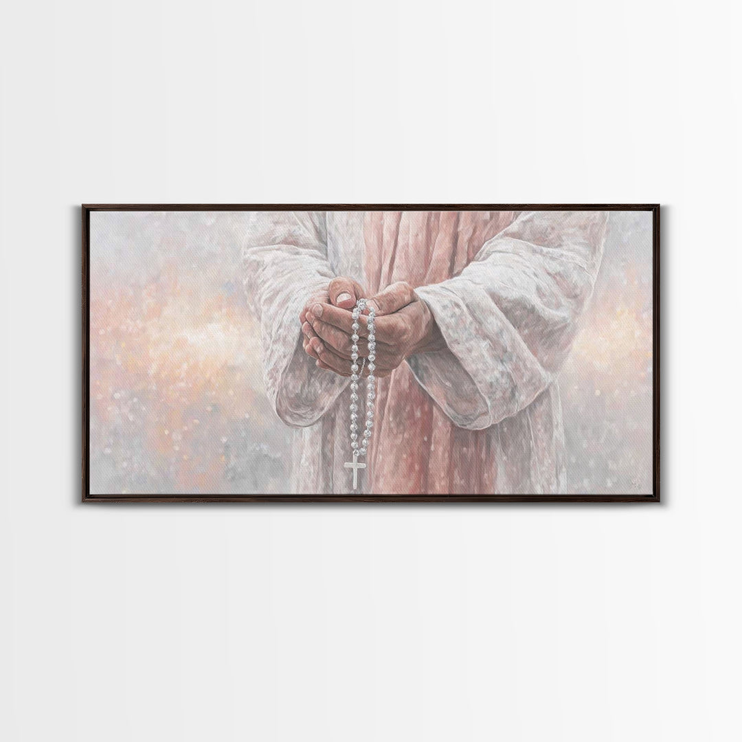 Merciful Hands | Framed Canvas Print | Christian Wall Art | Christian Art Canvas | Christian Decor | Christian Art Gift | Modern Christian