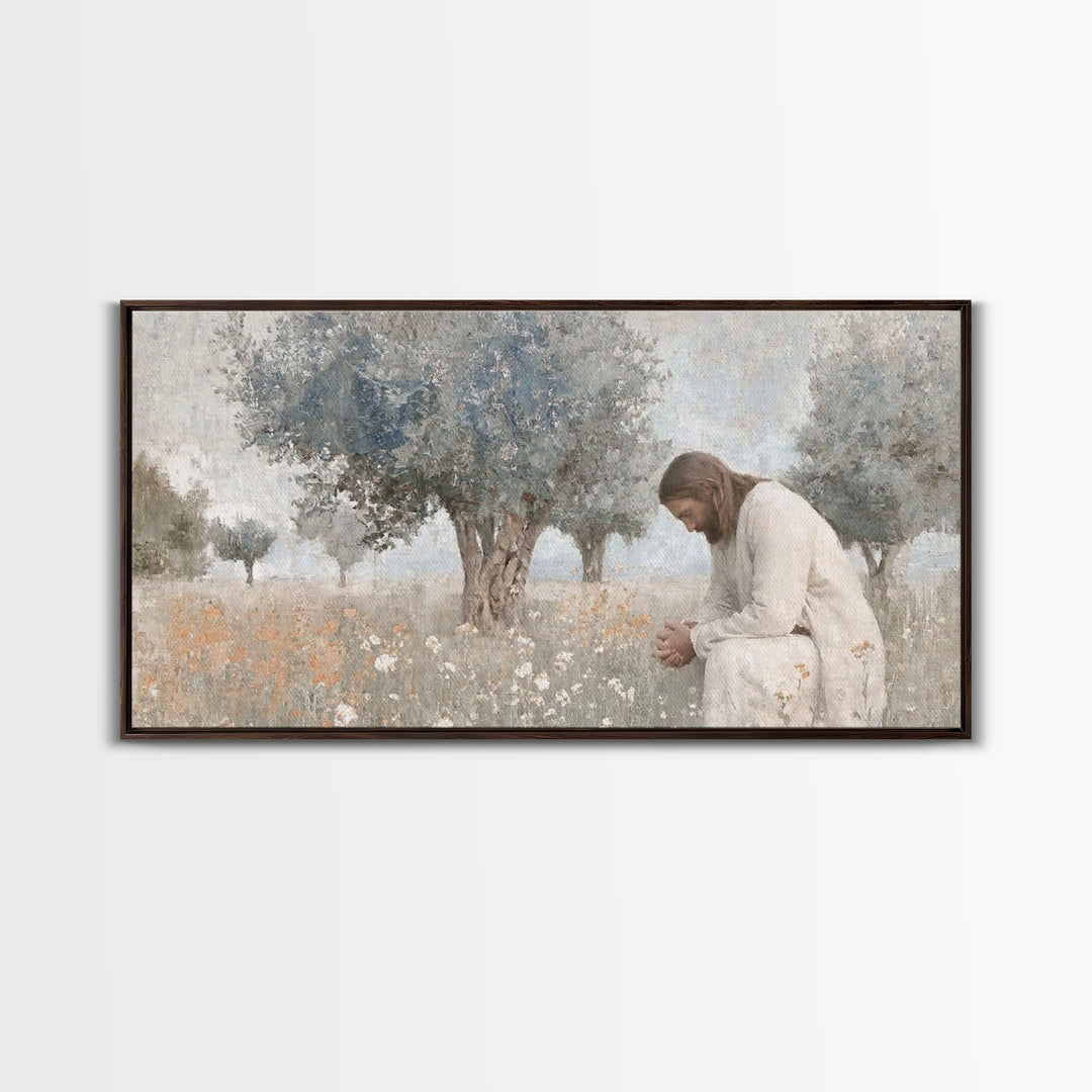 Field Of Prayer – Framed Canvas Print – Christian Wall Art – Jesus Painting – Subtle Christian Art – Christian Art Canvas – Christian Gift