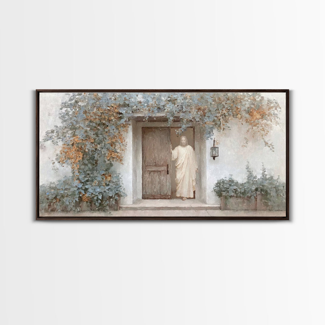 Welcoming Grace – Framed Canvas Print – Jesus Painting – Christian Art Canvas – Christian Wall Art – Subtle Christian Art – Christian Gift