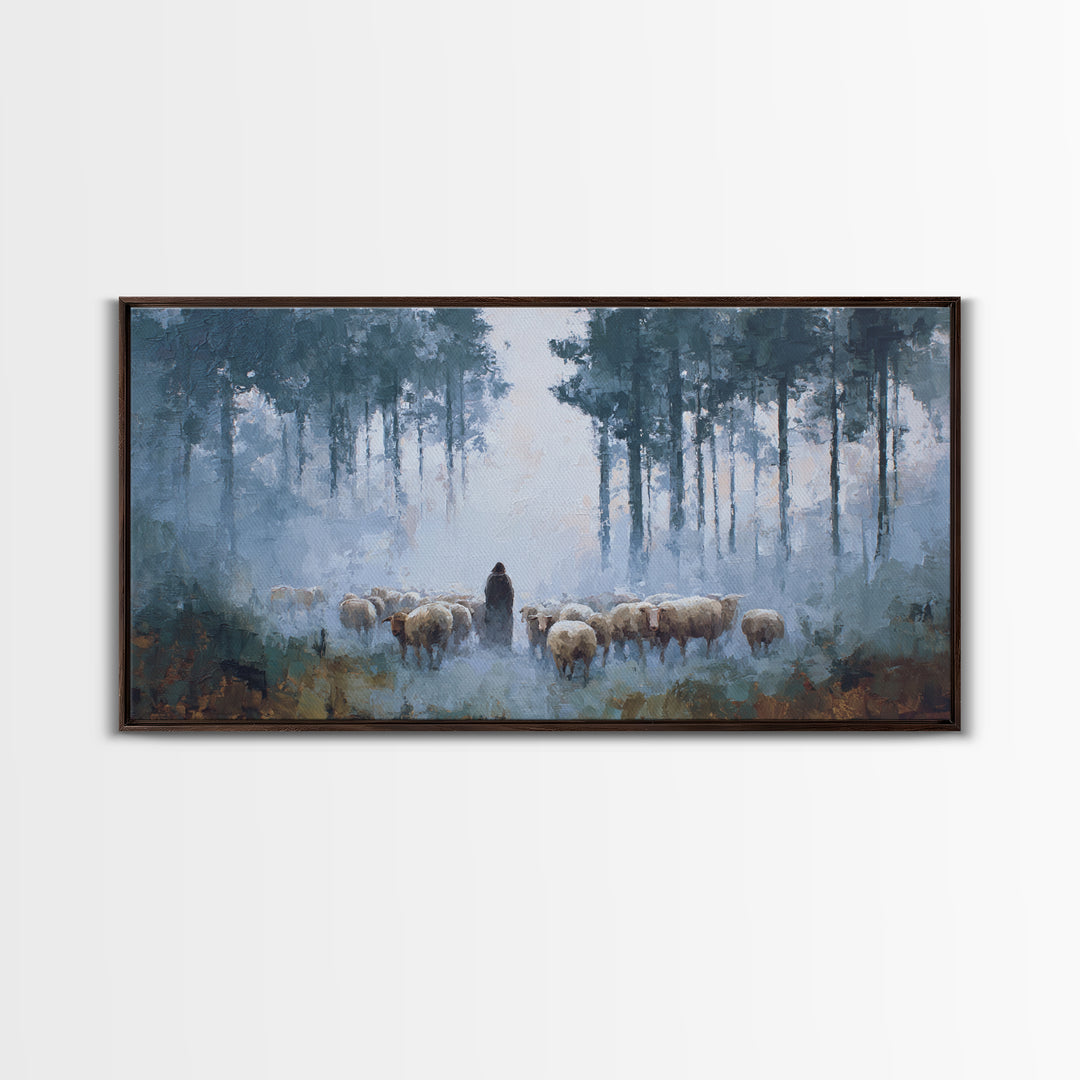 Shepherd’s Path – Framed Canvas Print – Christian Wall Art – Christian Art Canvas – Jesus Painting – Moody Christian Art – Christian Gift I