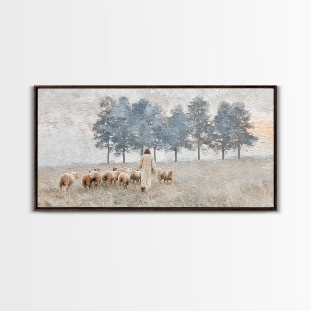 Field Of Peace – Framed Canvas Print – Christian Wall Art – Jesus Painting – Christian Art Canvas – Subtle Christian Art – Christmas Art Fr