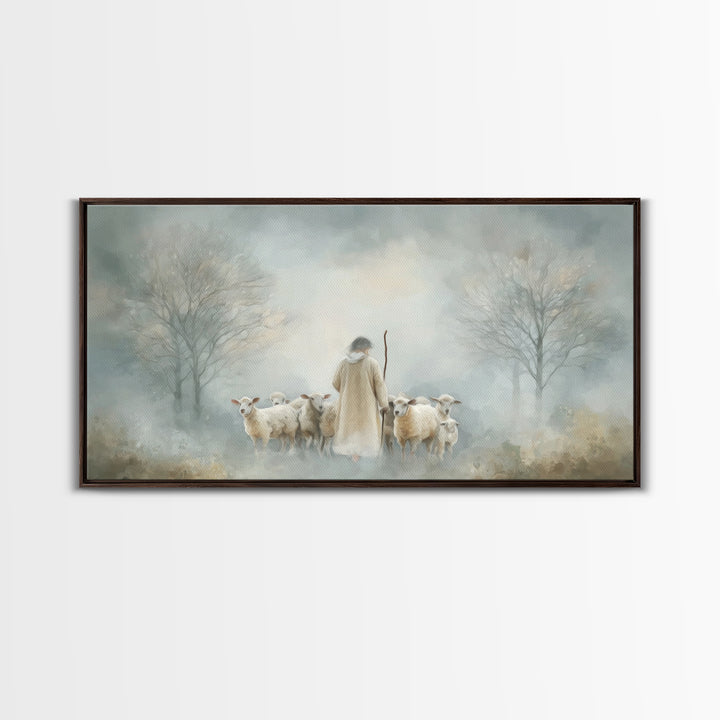 Forest of Stillness – Framed Canvas Print – Christian Wall Art – Christian Art Canvas – Jesus Painting – Moody Christian Art – Christmas Ar