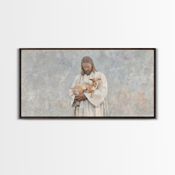 Autumn Flock Serenity – Framed Canvas Print – Christian Art Canvas – Jesus Painting – Christian Wall Art – Modern Christian Art – Christian