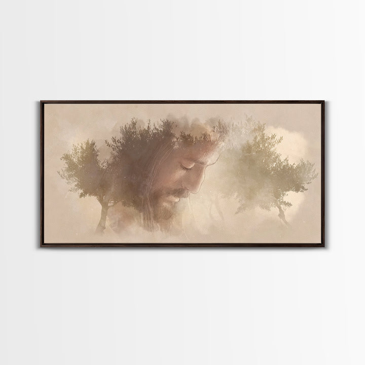 Prayerful Dawn – Framed Canvas Print – Christian Wall Art – Christian Art Canvas – Modern Christian Art – Jesus Painting – Christian Christ