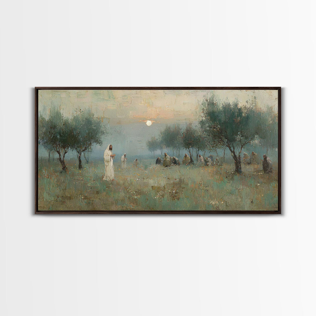 Garden Vigil – Framed Canvas Print – Christian Wall Art – Jesus Painting – Christian Art Canvas – Christian Gift – Christmas Wall Art