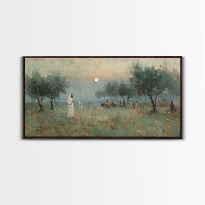 Garden Vigil – Framed Canvas Print – Christian Wall Art – Jesus Painting – Christian Art Canvas – Christian Gift – Christmas Wall Art