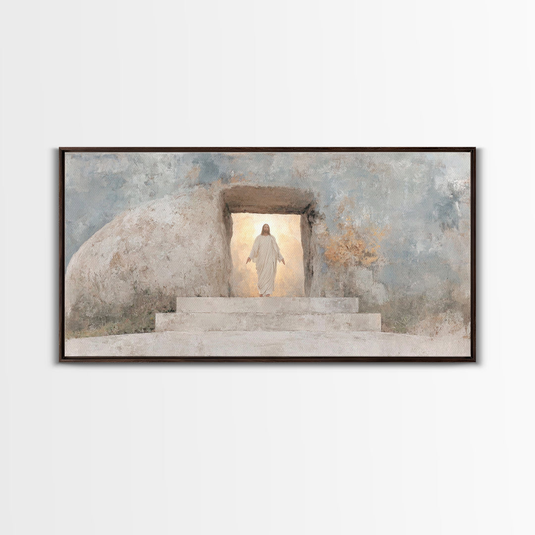 Dawn of Glory, Framed Canvas Print, Christian Wall Art, Christian Art Canvas, Jesus Painting, Large Christian Art, Christian Decor