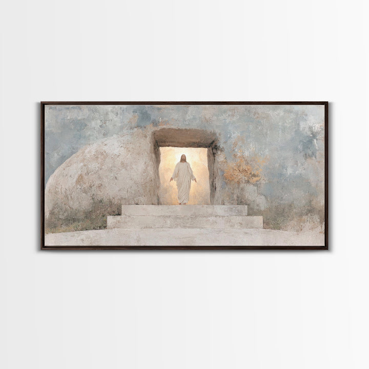 Dawn of Glory, Framed Canvas Print, Christian Wall Art, Christian Art Canvas, Jesus Painting, Large Christian Art, Christian Decor