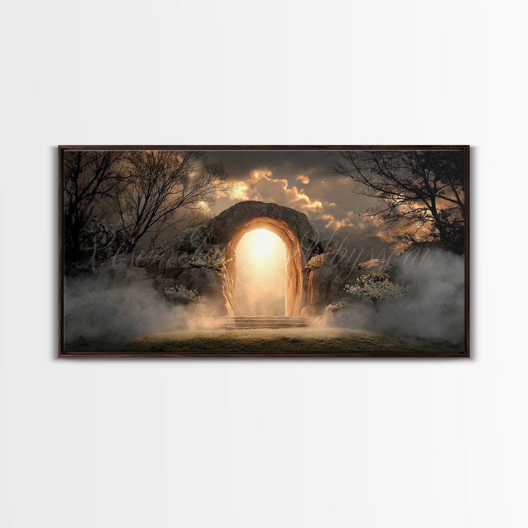 Risen Hope – Framed Canvas Print – Christian Wall Art – Christian Art Canvas – Jesus Painting – Christian Decor – Christian Christmas Art
