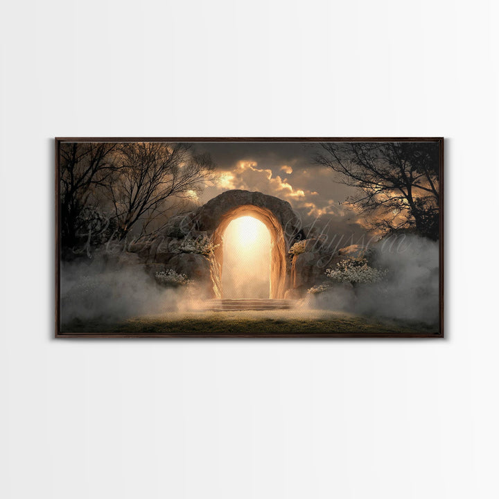 Risen Hope – Framed Canvas Print – Christian Wall Art – Christian Art Canvas – Jesus Painting – Christian Decor – Christian Christmas Art