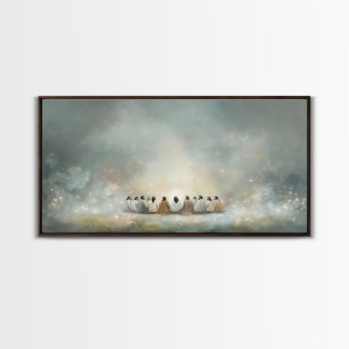 Heavenly Gathering, Framed Canvas Print, Christian Wall Art, Christian Art Canvas, Jesus Painting, Large Christian Art, Christian Gift Idea