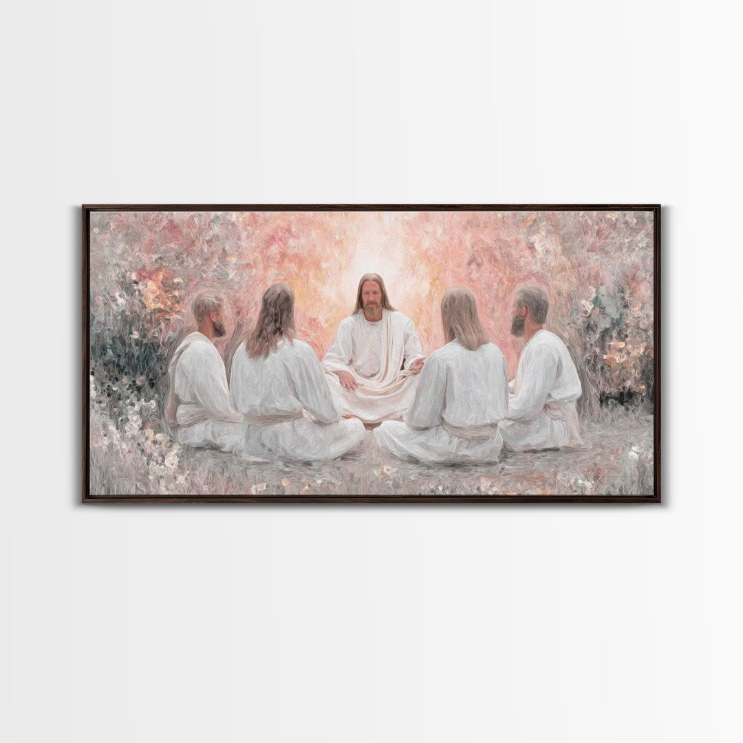 Garden Teaching – Framed Canvas Print – Christian Art – Christian Wall Art – Jesus Painting – Subtle Christian Art – Christian Art Canvas