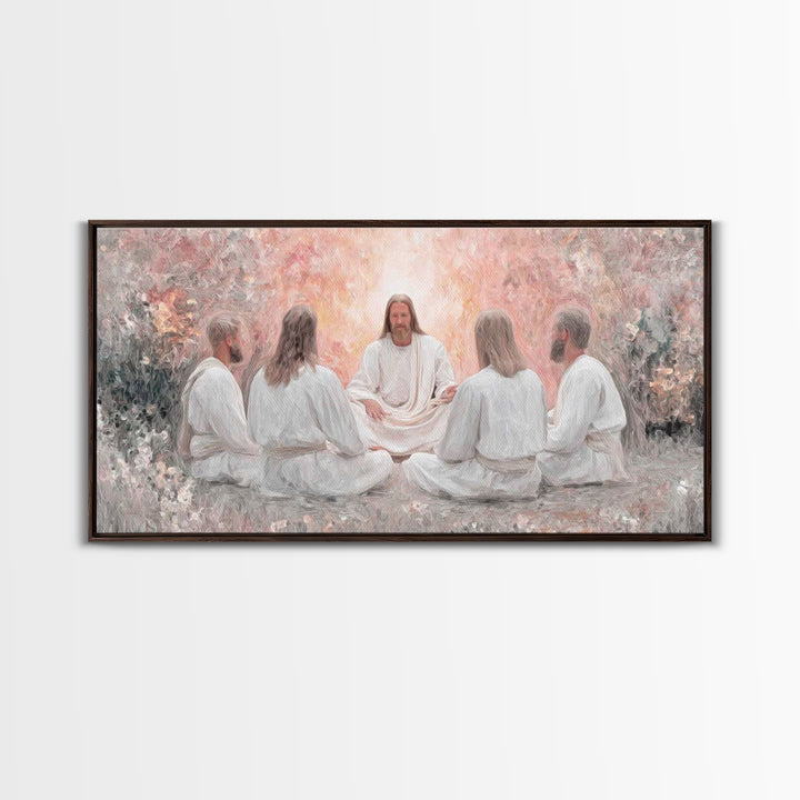 Garden Teaching – Framed Canvas Print – Christian Art – Christian Wall Art – Jesus Painting – Subtle Christian Art – Christian Art Canvas