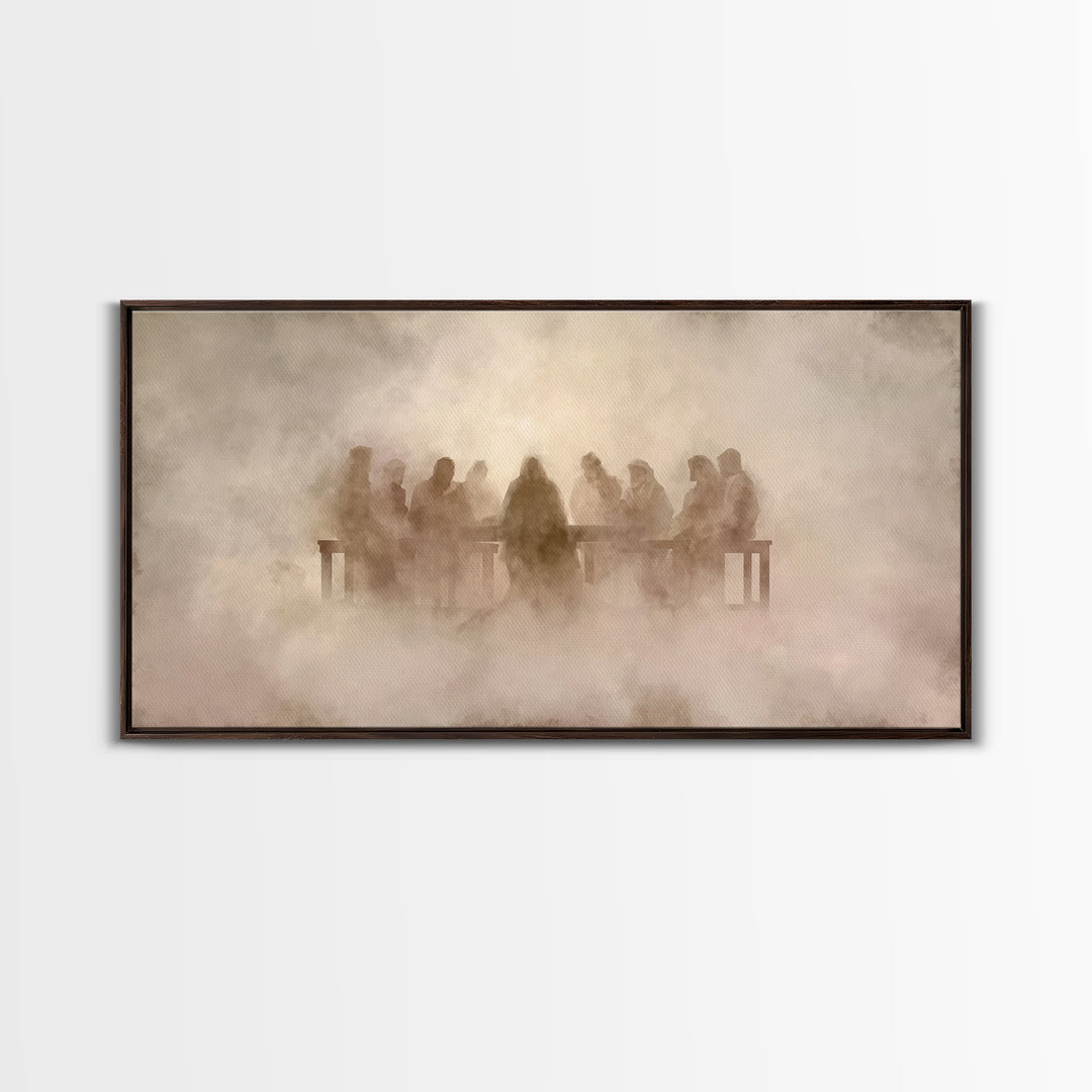 Sacred Supper | Framed Canvas Print | Christian Wall Art | Christian Art Canvas | Jesus Painting | Modern Christian Painting | Christian Gi