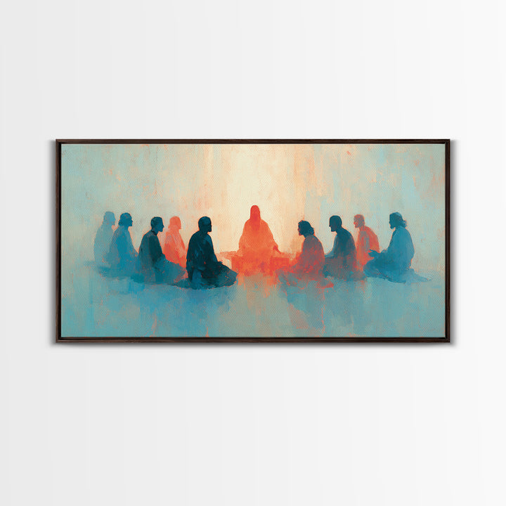 Upper Room Glow | Framed Canvas Print | Christian Art Canvas | Christian Wall Art | Jesus Painting | Moody Christian Art | Christian Gift