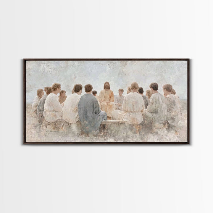 Mountain Sermon – Framed Canvas Print – Christian Art Canvas – Christian Wall Art – Jesus Painting – Christian Gift Ideas – Christian Art