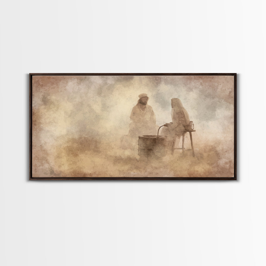 Living Waters Grace – Framed Canvas Print – Christian Wall Art – Jesus Painting – Christian Art Canvas – Christian Decor – Christian Gift I