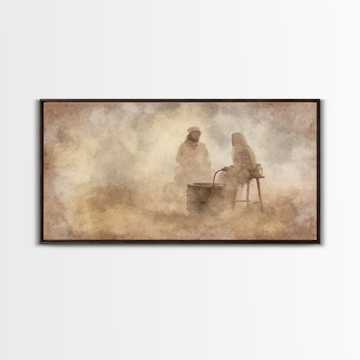 Living Waters Grace – Framed Canvas Print – Christian Wall Art – Jesus Painting – Christian Art Canvas – Christian Decor – Christian Gift I