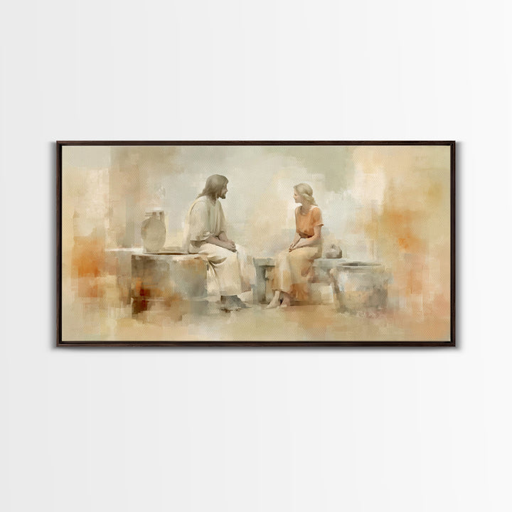 Haven Of Peace | Framed Canvas Print | Christian Wall Art | Jesus Painting | Christian Art Canvas | Minimalist Christian Art | Christian De