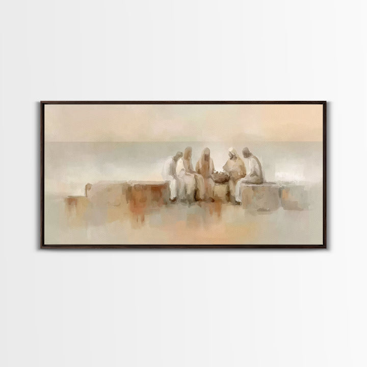 Gathered In Faith | Framed Canvas Print | Christian Art Canvas | Christian Painting | Subtle Christian Art | Christian Wall Art | Christian