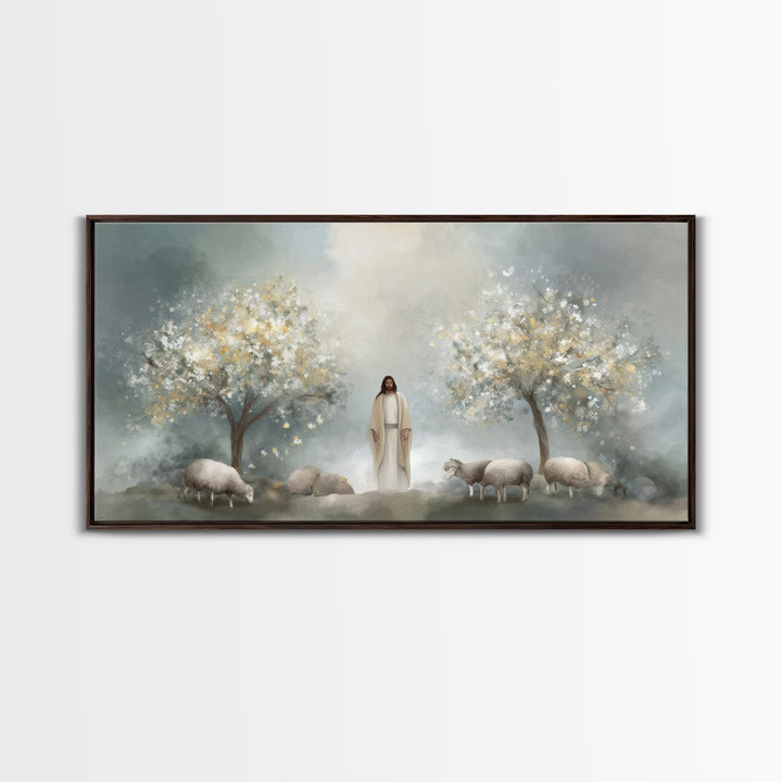 Blossoms Of Mercy – Framed Canvas Print – Christian Painting – Christian Art Canvas – Jesus Art Print – Christian Wall Art – Christian Gift