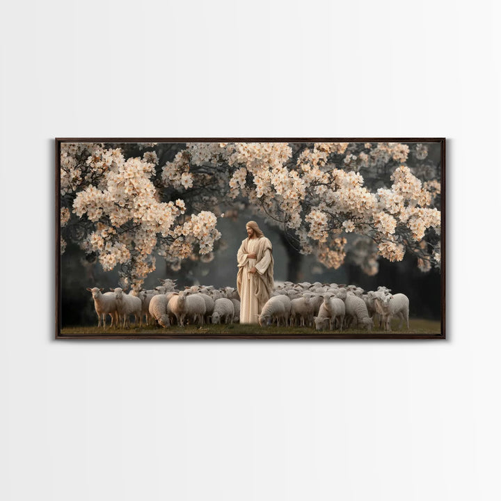 Blossoms Of Holy Peace – Framed Canvas Print – Christian Art Canvas – Jesus Painting – Christian Home Decor – Christmas Art – Large Christi