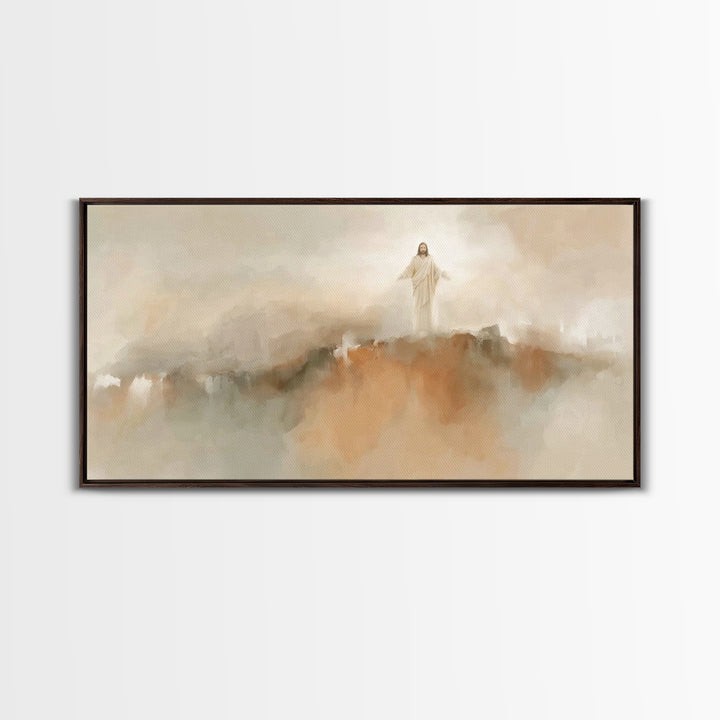 Radiance Of The Savior – Framed Canvas Print – Christian Wall Art – Large Jesus Painting – Christian Christmas Decor – Christian Art Canvas
