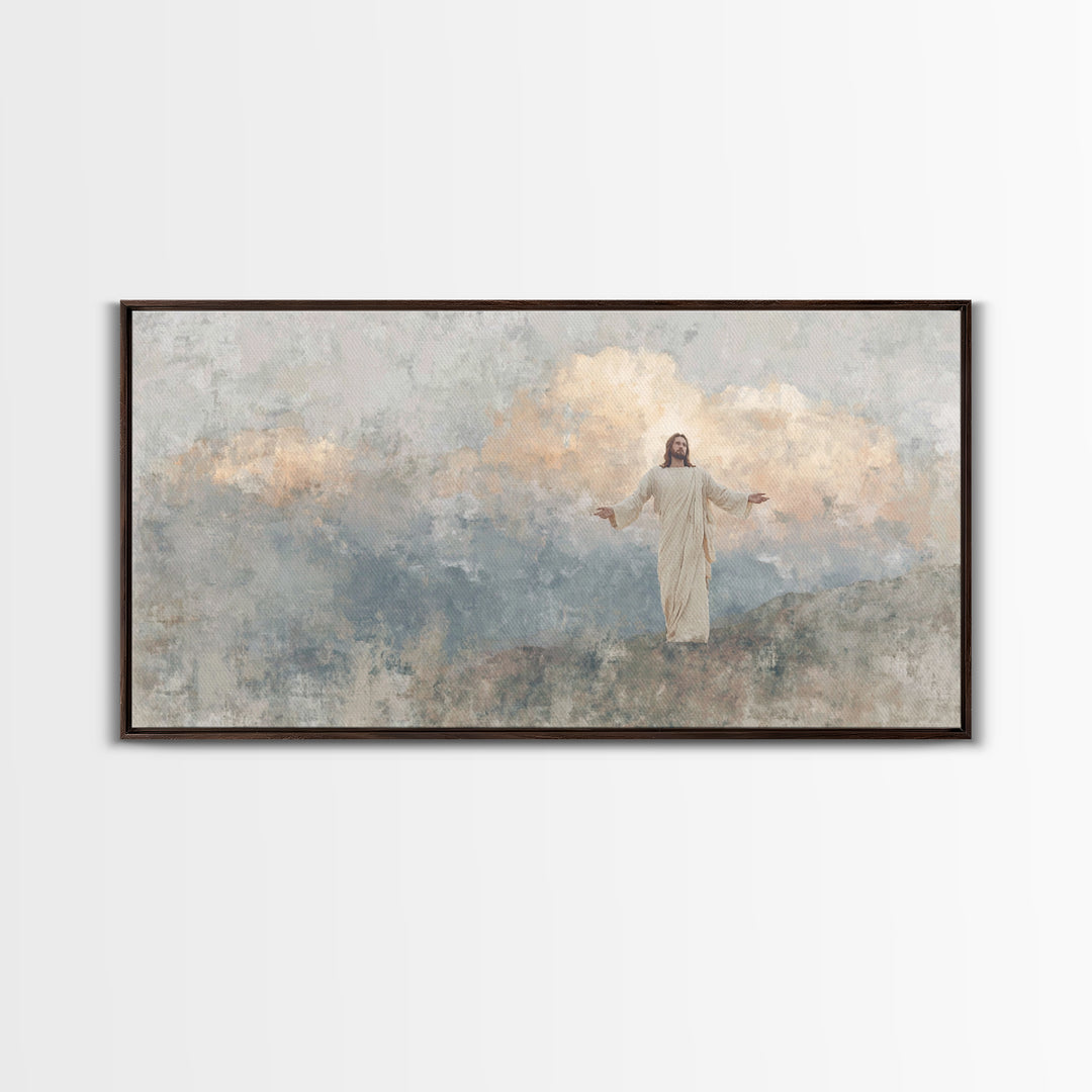 Grace On High Peaks – Framed Canvas Print – Christian Art Canvas – Jesus Wall Art – Christmas Art – Christian Decor For Home – Unique Chris