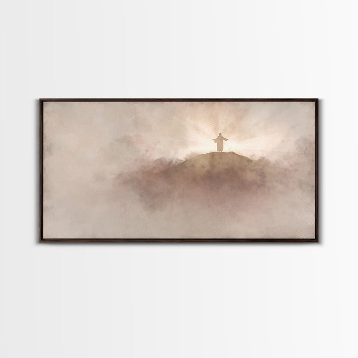 Heaven’s Gentle Calling – Framed Canvas Print – Christian Painting – Jesus Art Print – Christian Christmas Art – Subtle Christian Art – Chr