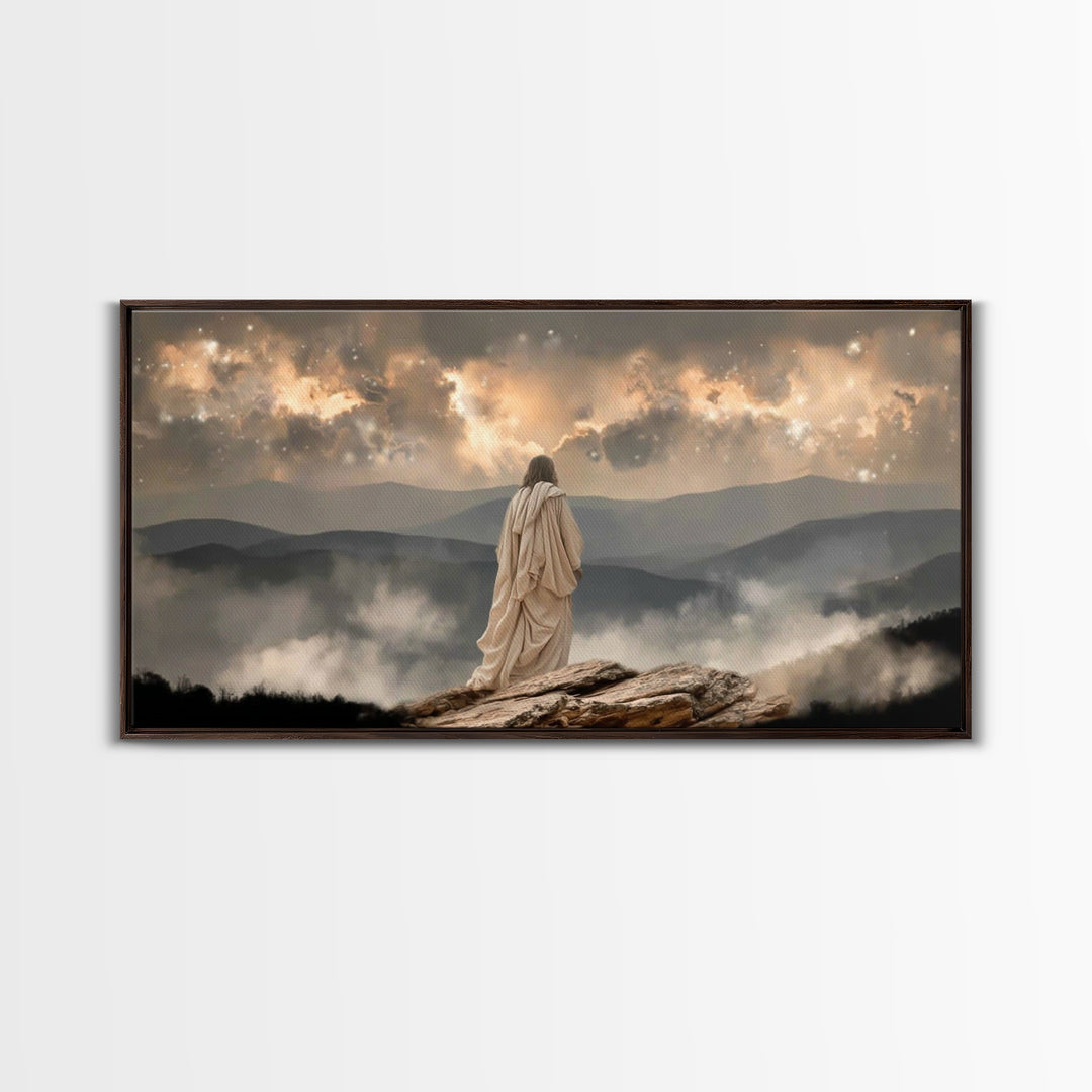 Guidance In Stillness – Framed Canvas Print – Christian Wall Art – Modern Jesus Art – Christian Christmas Decor – Christian Art Canvas – Ch