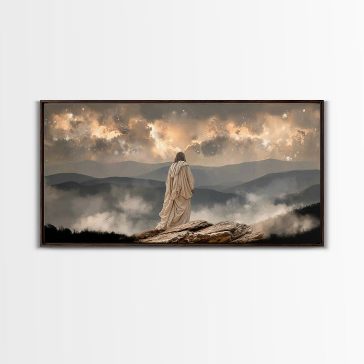 Guidance In Stillness – Framed Canvas Print – Christian Wall Art – Modern Jesus Art – Christian Christmas Decor – Christian Art Canvas – Ch