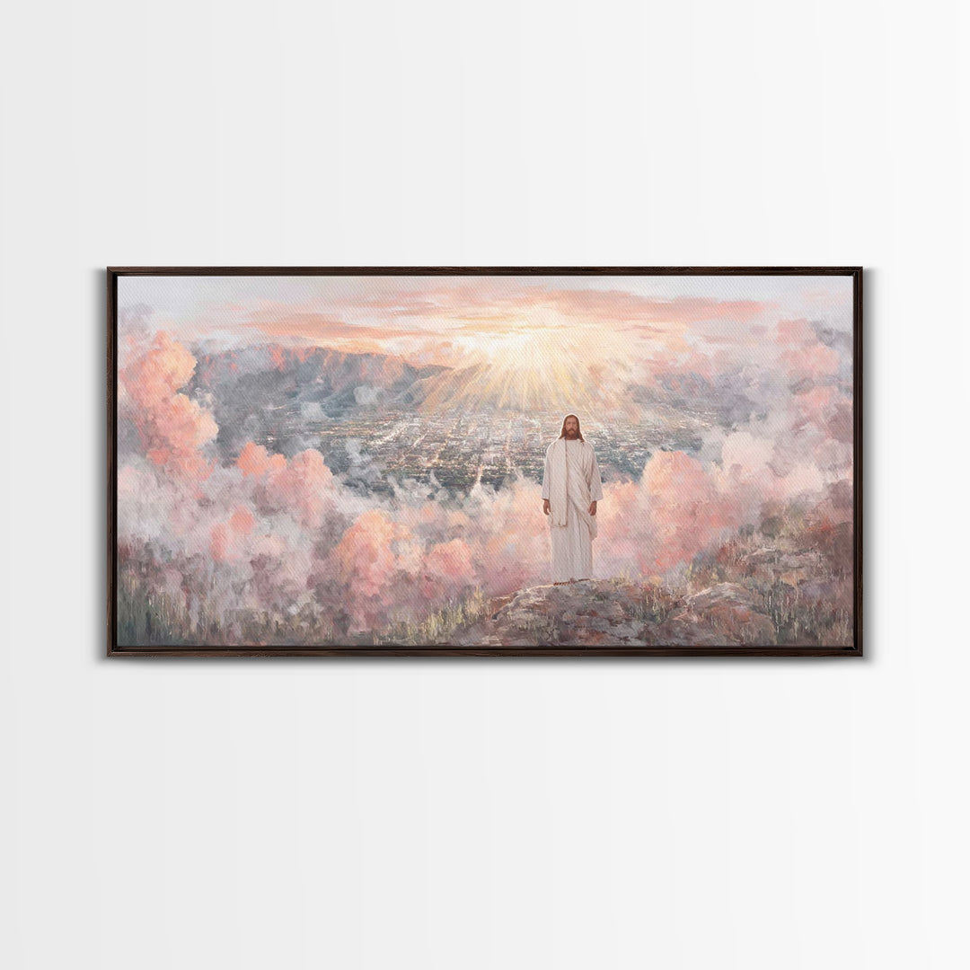 City Of Heavenly Light – Framed Canvas Print – Christian Wall Art – Jesus Canvas Art – Christian Christmas Art – Modern Christian Art – Chr
