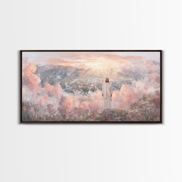 City Of Heavenly Light – Framed Canvas Print – Christian Wall Art – Jesus Canvas Art – Christian Christmas Art – Modern Christian Art – Chr