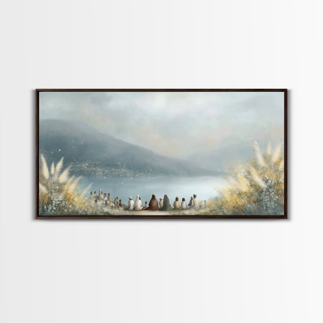 Harbor Of Light – Framed Canvas Print – Christian Art Canvas – Christian Wall Art – Jesus Painting – Modern Christian Art – Christmas Art P