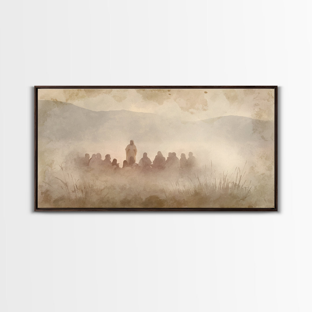 Grace In The Mist – Framed Canvas Print – Christian Wall Art – Subtle Christian Art – Jesus Painting – Christian Art Canvas – Christmas Wal