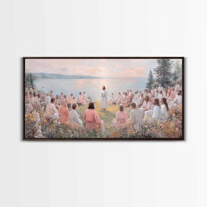 Garden Of Teaching – Framed Canvas Print – Christian Wall Art – Jesus Painting – Christian Art Canvas – Modern Christian Art – Christian Gi